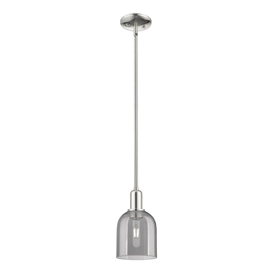 Innovations Bella 6in 1-Light Mini Pendant | Industrial Polished Nickel Steel and Light Smoke Glass | Kitchen Island & Dining | Model 716-1S-PN-G558-6SM
