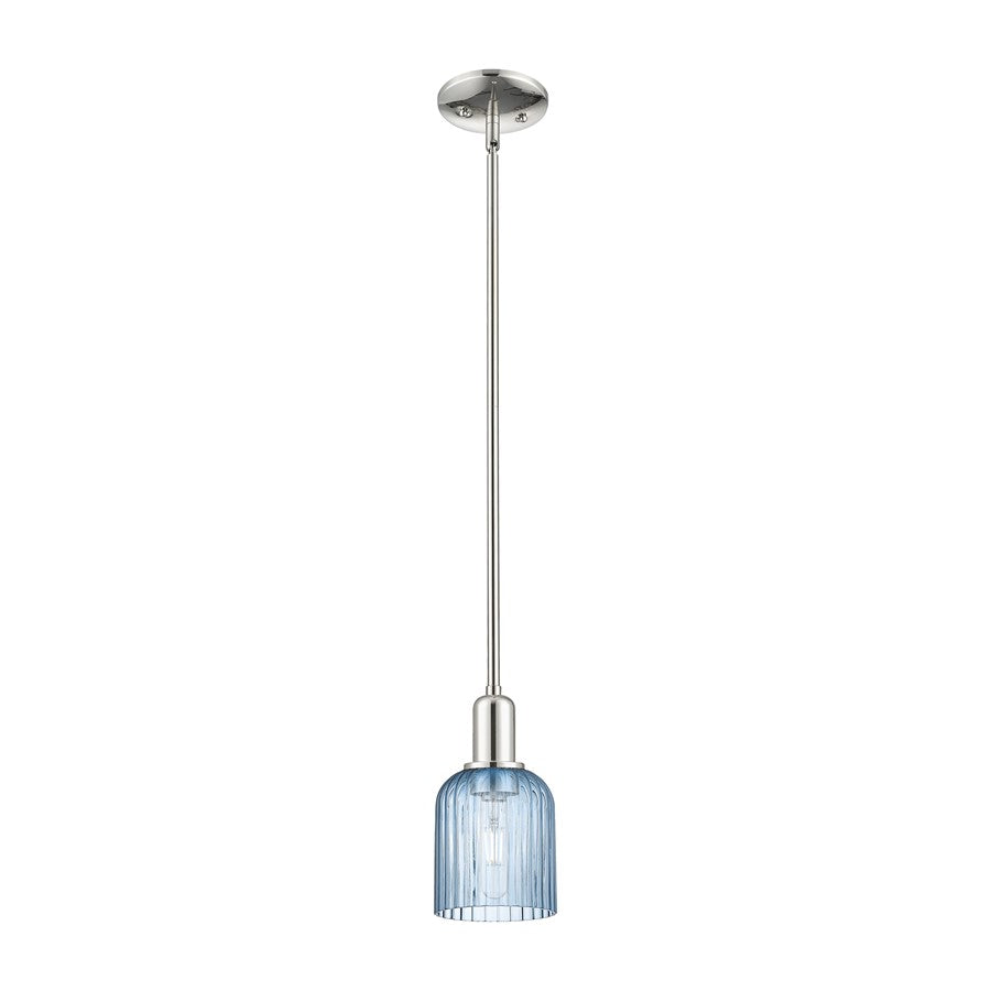 Innovations Bridal Veil 1Lt 5" Stem Mini Pendant, PN/Blue - 716-1S-PN-G559-5BL