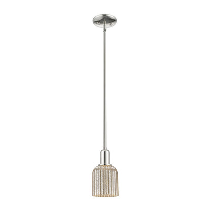 Innovations Bridal Veil 1Lt 5" Stem Mini Pendant, Polished Nickel/MC