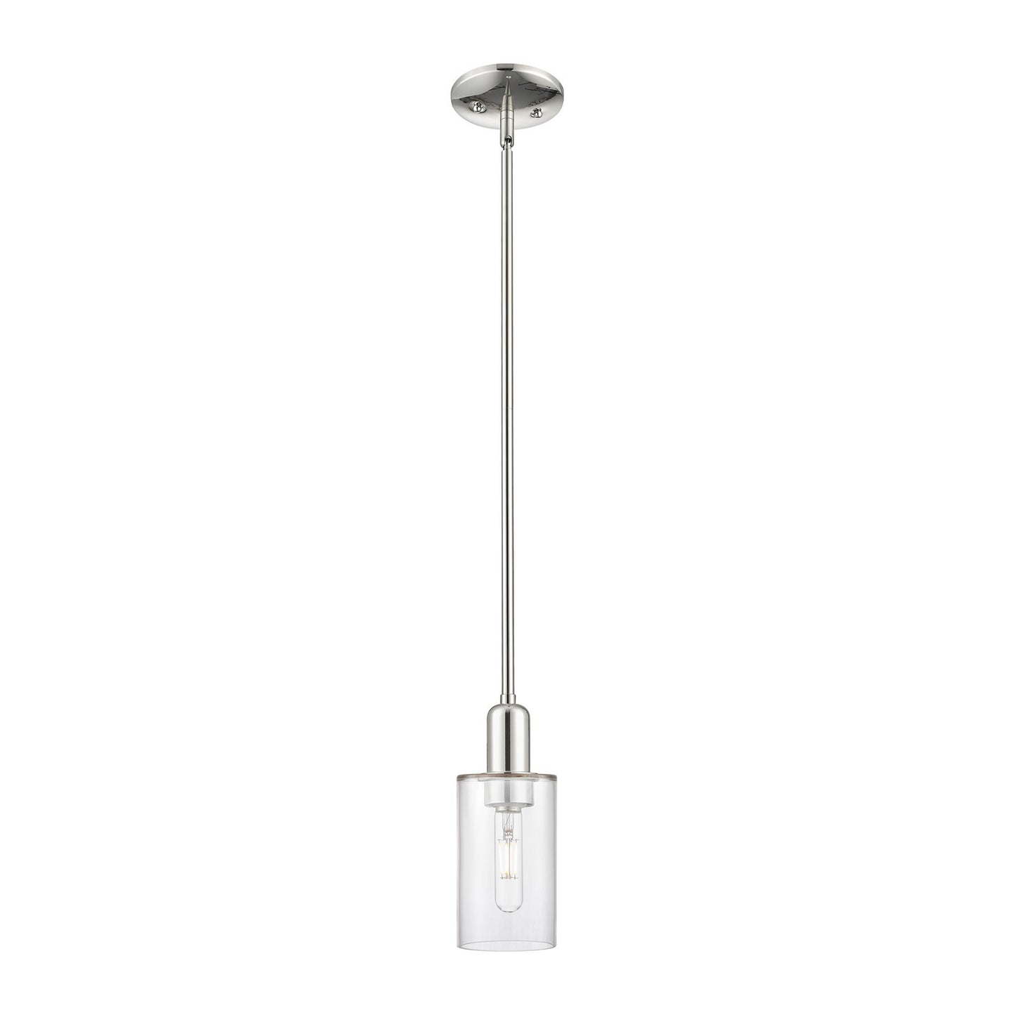 Innovations Clymer 4in 1-Light Mini Pendant | Industrial Polished Nickel Steel and Clear Glass | Kitchen Island & Dining Room | Model 716-1S-PN-G802
