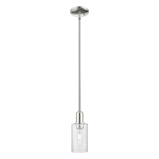 Innovations Clymer 4in 1-Light Mini Pendant | Industrial Polished Nickel Steel and Seedy Glass | Kitchen Island & Dining Room | Model 716-1S-PN-G804