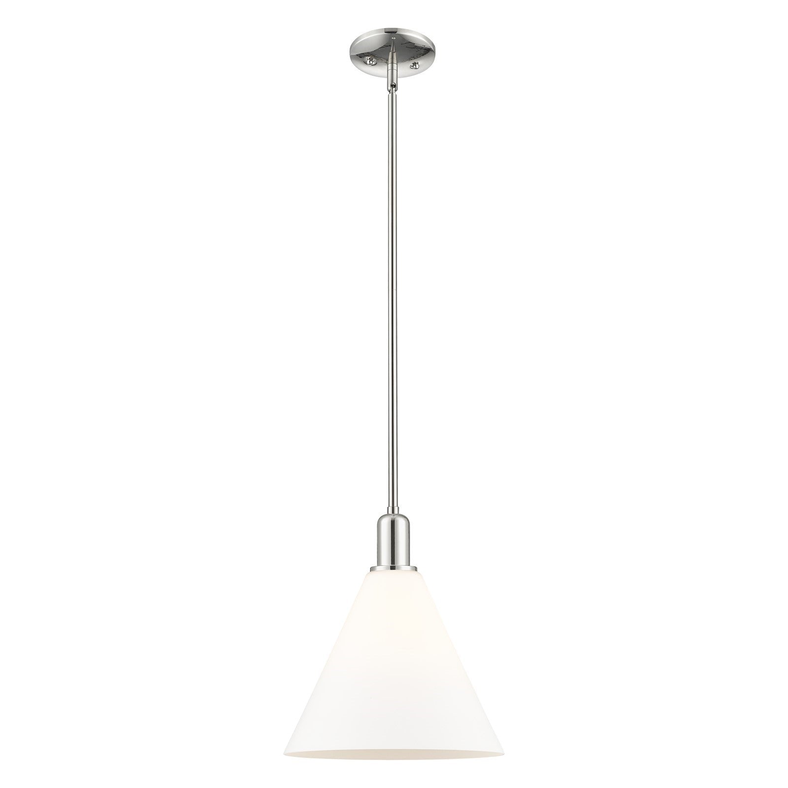 Innovations Berkshire Glass 12in 1-Light Mini Pendant | Industrial Polished Nickel and Matte White Glass | Kitchen Island & | Model 716-1S-PN-GBC-121