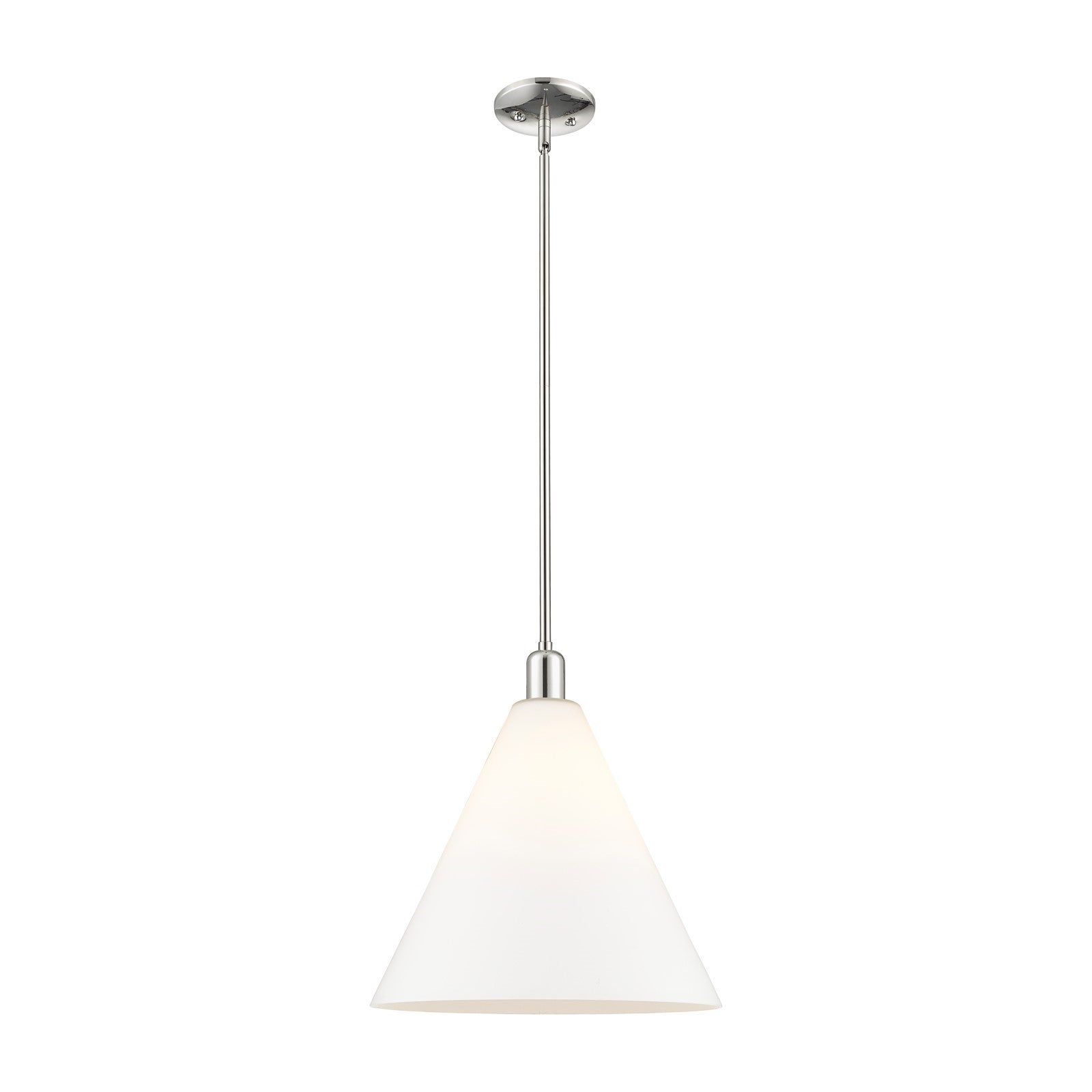 Innovations Berkshire Glass 16in 1-Light Mini Pendant | Industrial Polished Nickel and Matte White Glass | Kitchen Island & | Model 716-1S-PN-GBC-161