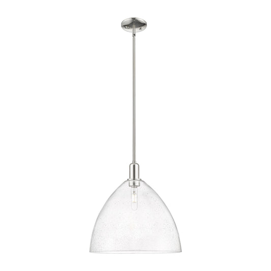 Innovations Bristol 16in 1-Light Mini Pendant | Industrial Polished Nickel Steel and Seedy Glass | Kitchen Island & Dining Room | Model 716-1S-PN-GBD-164