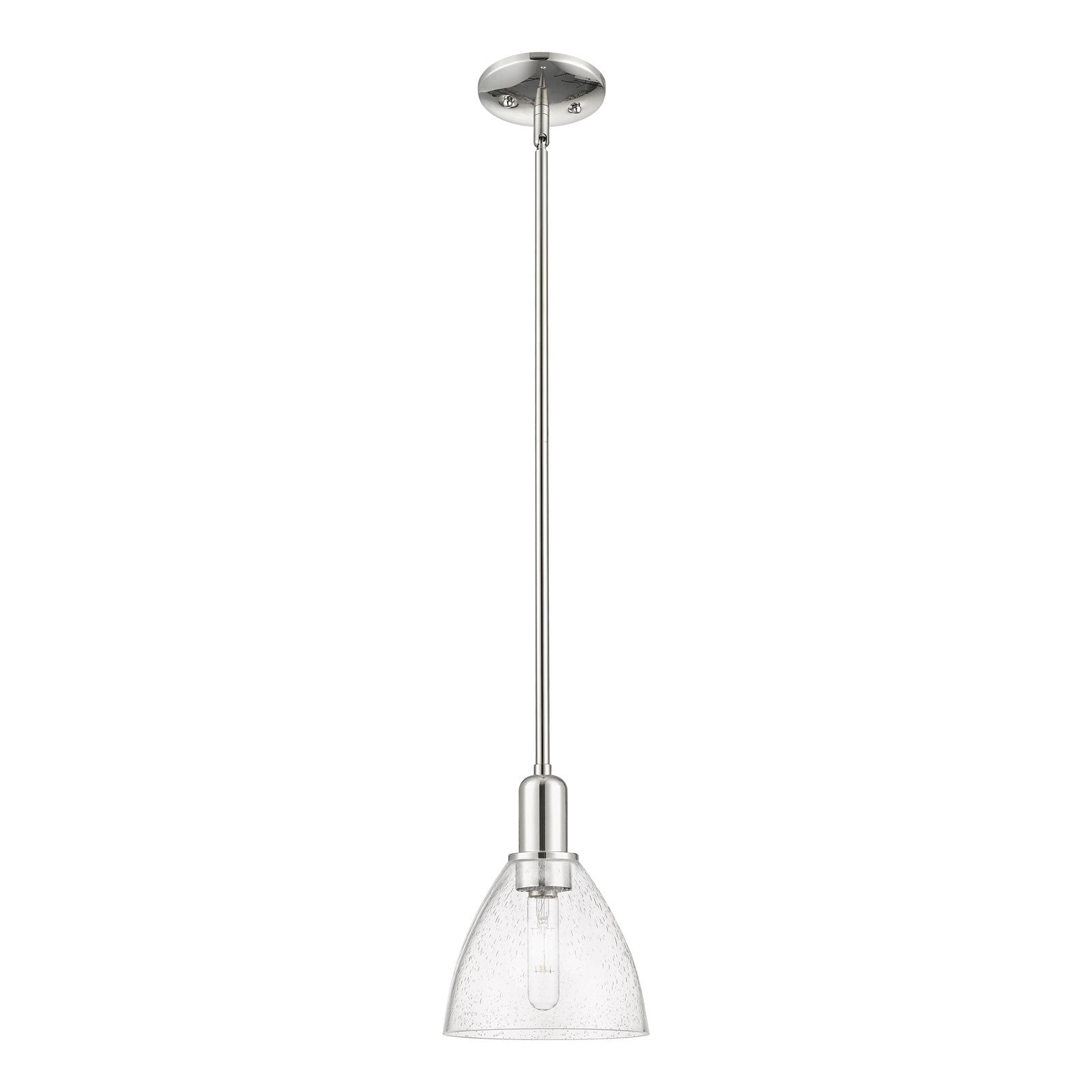 Innovations Bristol 7.5in 1-Light Mini Pendant | Industrial Polished Nickel and Seedy Glass Dome | Kitchen Island & Dining Room | Model 716-1S-PN-GBD-754