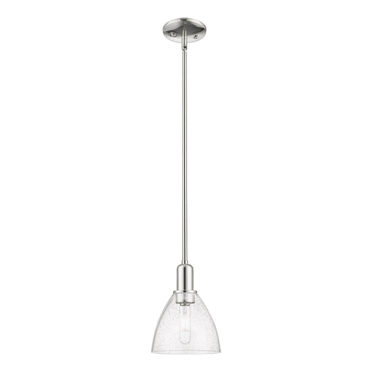 Innovations Bristol 7.5in 1-Light Mini Pendant | Industrial Polished Nickel and Seedy Glass Dome | Kitchen Island & Dining Room | Model 716-1S-PN-GBD-754