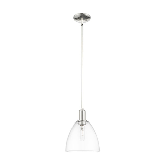 Innovations Bristol 9in 1-Light Mini Pendant | Industrial Polished Nickel and Clear Glass | Kitchen Island & Dining Room | 9 x 9 | Model 716-1S-PN-GBD-92