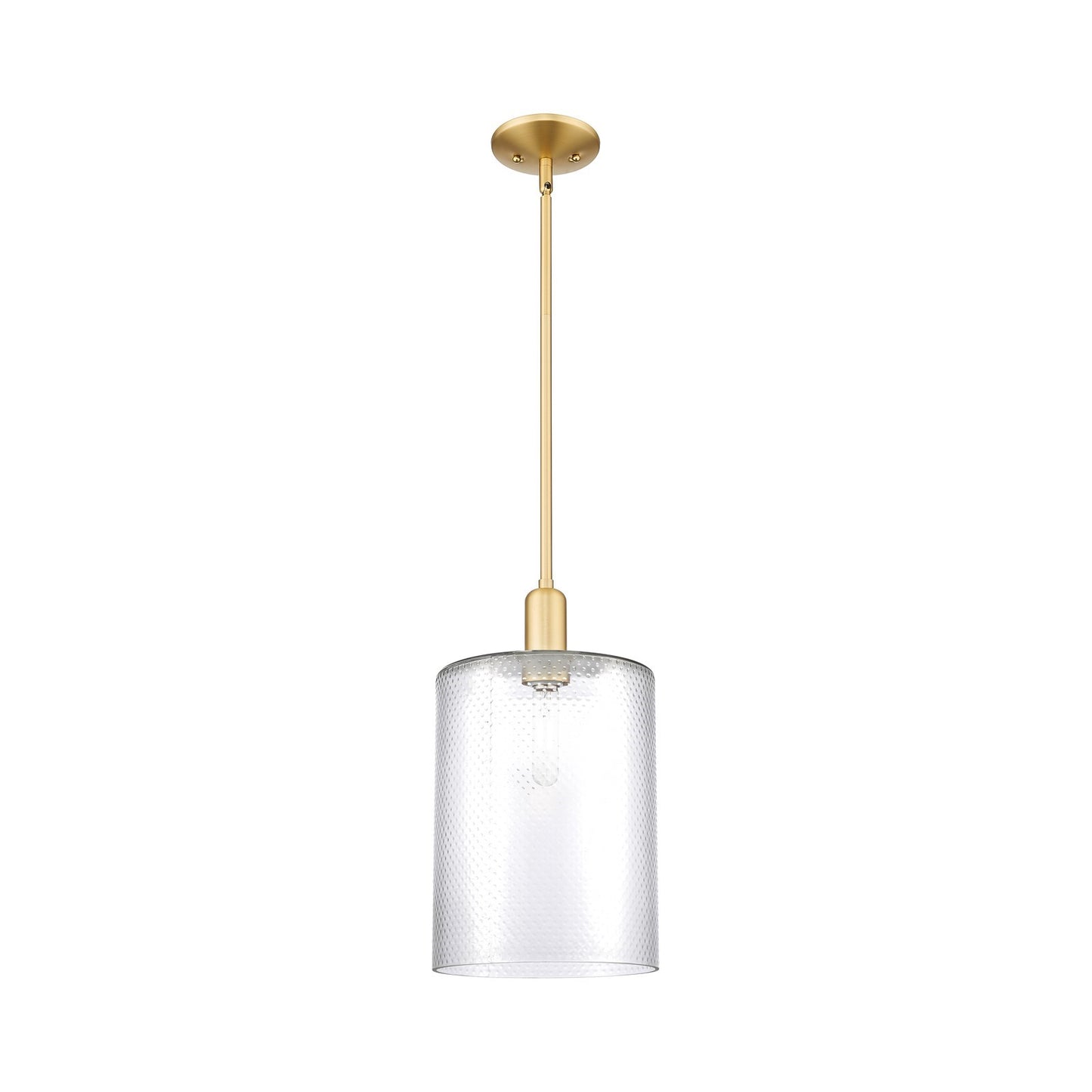 Innovations Cobbleskill 9in 1-Light Mini Pendant | Industrial Satin Gold Steel and Clear Glass | Kitchen Island & Dining Room | 9 | Model 716-1S-SG-G112-L