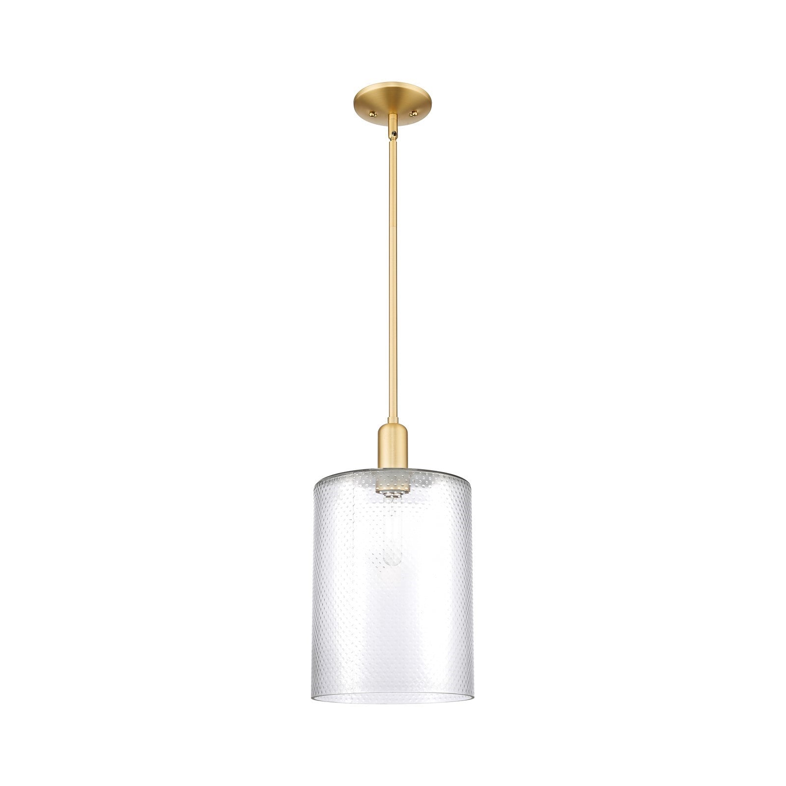 Innovations Cobbleskill 9in 1-Light Mini Pendant | Industrial Satin Gold Steel and Clear Glass | Kitchen Island & Dining Room | 9 | Model 716-1S-SG-G112-L