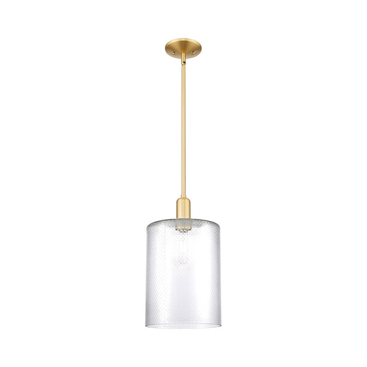Innovations Cobbleskill 9in 1-Light Mini Pendant | Industrial Satin Gold Steel and Clear Glass | Kitchen Island & Dining Room | 9 | Model 716-1S-SG-G112-L