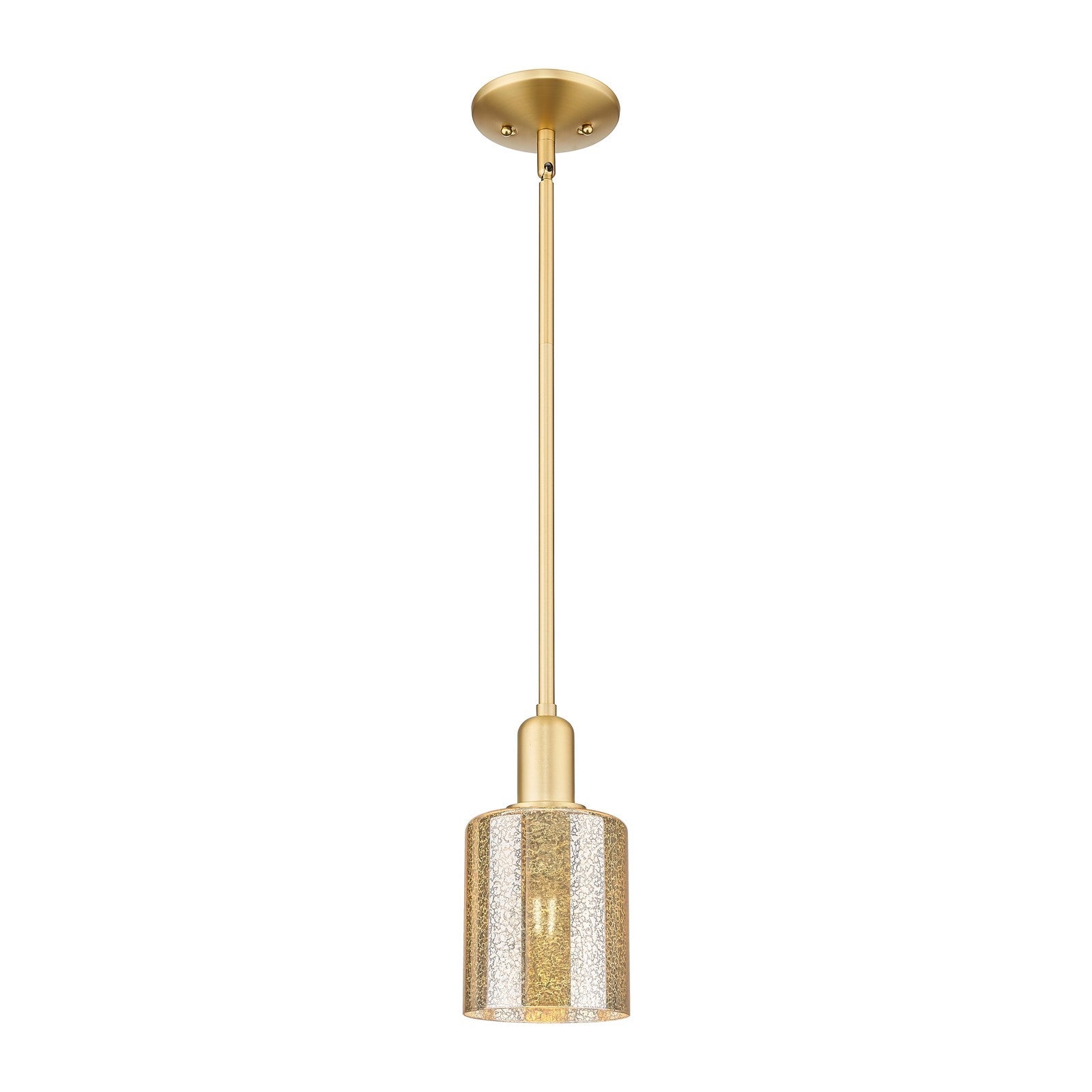 Innovations Cobbleskill 5in 1-Light Mini Pendant | Industrial Satin Gold Steel and Mercury Glass | Kitchen Island & Dining Room | 5 | Model 716-1S-SG-G116