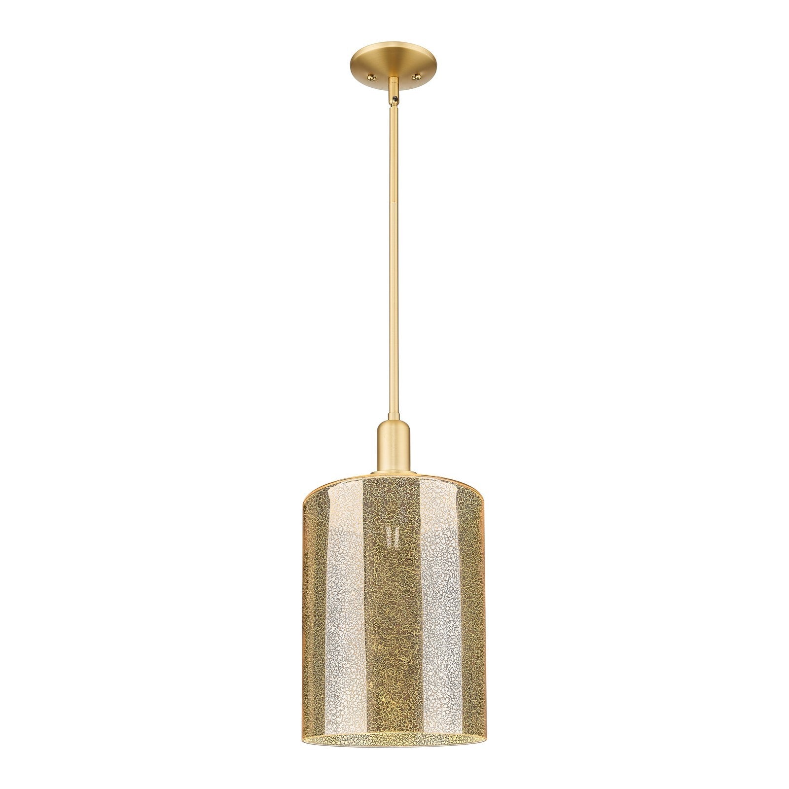 Innovations Cobbleskill 9in 1-Light Mini Pendant | Industrial Satin Gold Steel and Mercury Glass | Kitchen Island & Dining Room | Model 716-1S-SG-G116-L