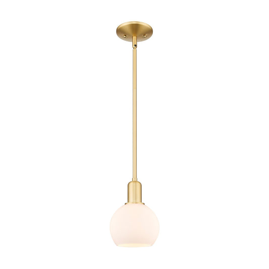Innovations Athens 6in 1-Light Mini Pendant | Industrial Satin Gold Steel and Matte White Glass | Kitchen Island & Dining Room | Model 716-1S-SG-G121-6