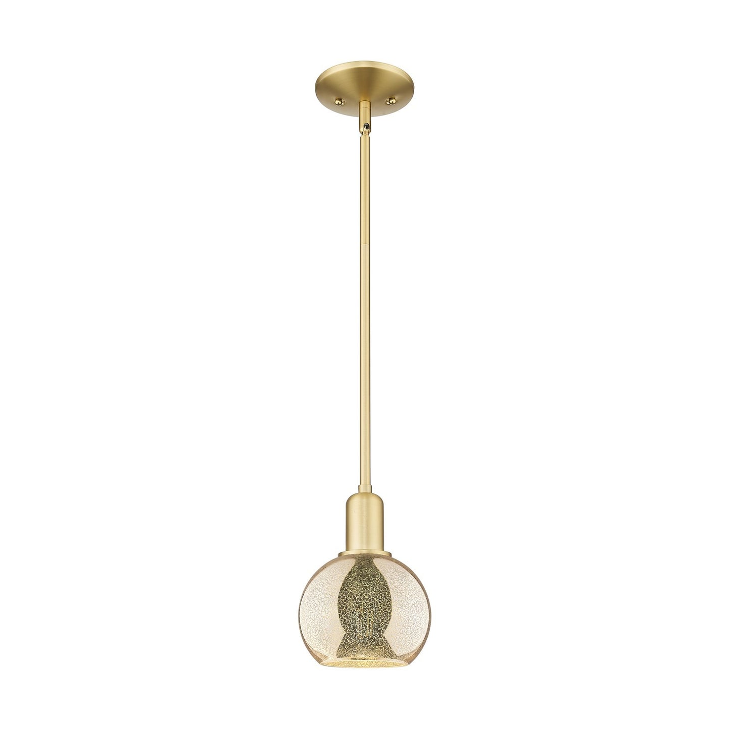 Innovations Athens 6in 1-Light Mini Pendant | Industrial Satin Gold Steel and Mercury Glass | Kitchen Island & Dining Room | 5.88 | Model 716-1S-SG-G128-6