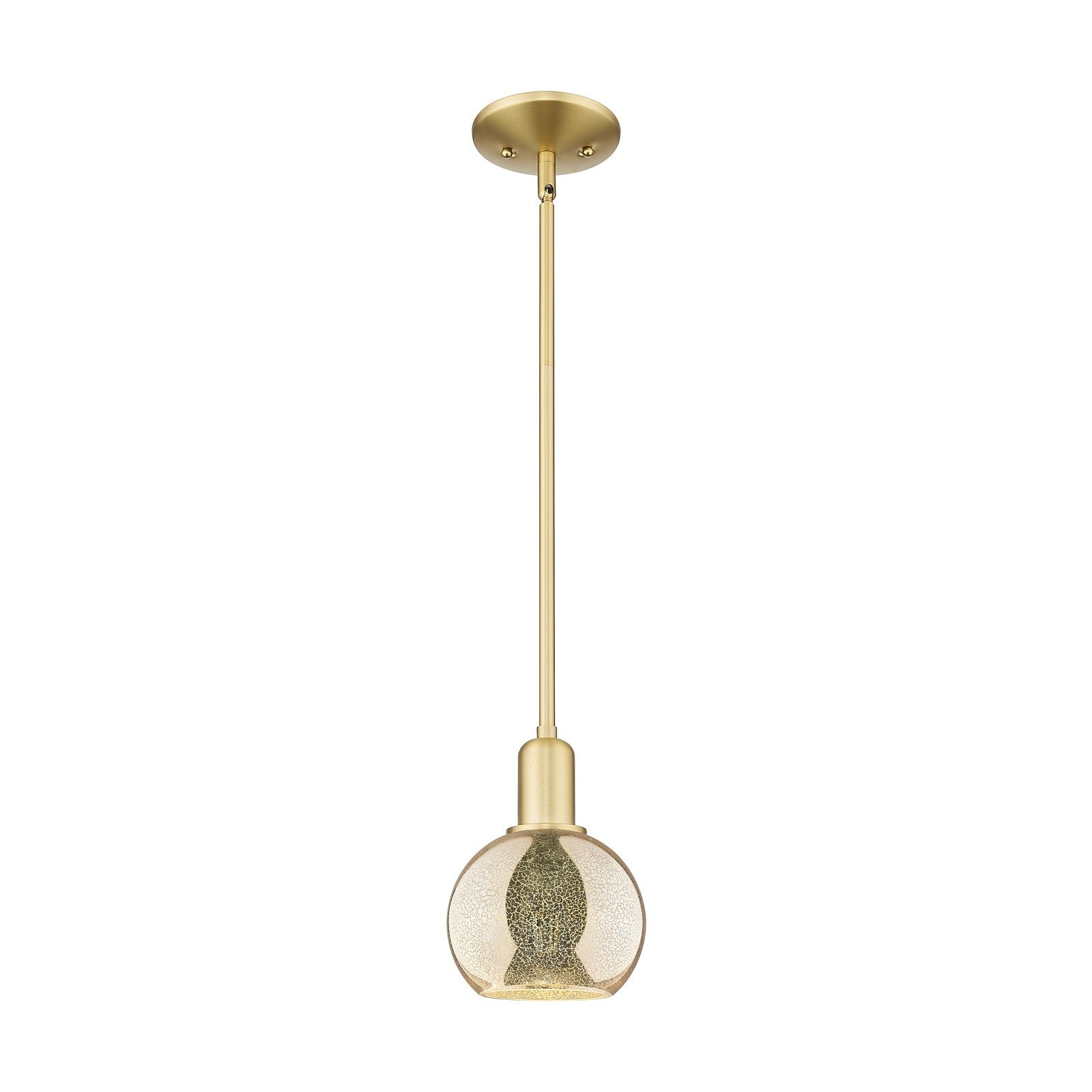 Innovations Athens 6in 1-Light Mini Pendant | Industrial Satin Gold Steel and Mercury Glass | Kitchen Island & Dining Room | 5.88 | Model 716-1S-SG-G128-6