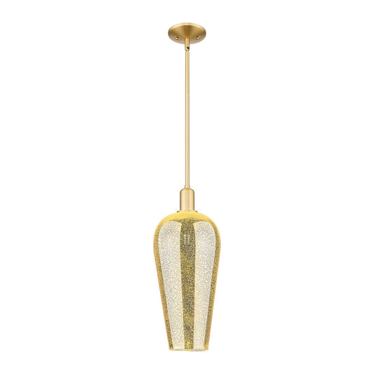 Innovations Chelsea 8in 1-Light Mini Pendant | Industrial Satin Gold Steel and Mercury Glass | Kitchen Island & Dining Room | 8 | Model 716-1S-SG-G456-8ME