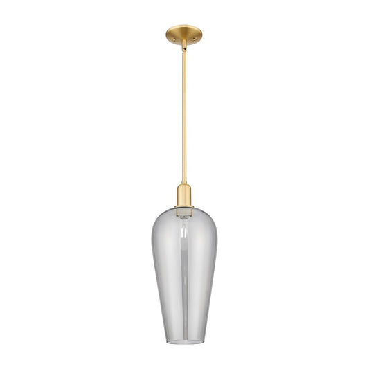 Innovations Chelsea 1Lt 8" Stem Mini Pendant, Gold/Smoke - 716-1S-SG-G456-8SM