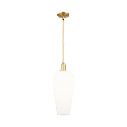 Innovations Chelsea 8in 1-Light Mini Pendant | Industrial Satin Gold Steel and White Glass | Kitchen Island & Dining Room | 8 x | Model 716-1S-SG-G456-8WH