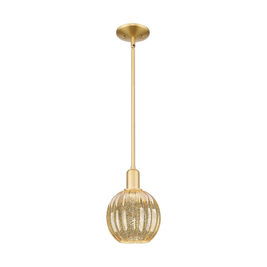 Innovations Preston 1Lt 7" Globe Stem Mini Pendant, GD/MC - 716-1S-SG-G458-7ME