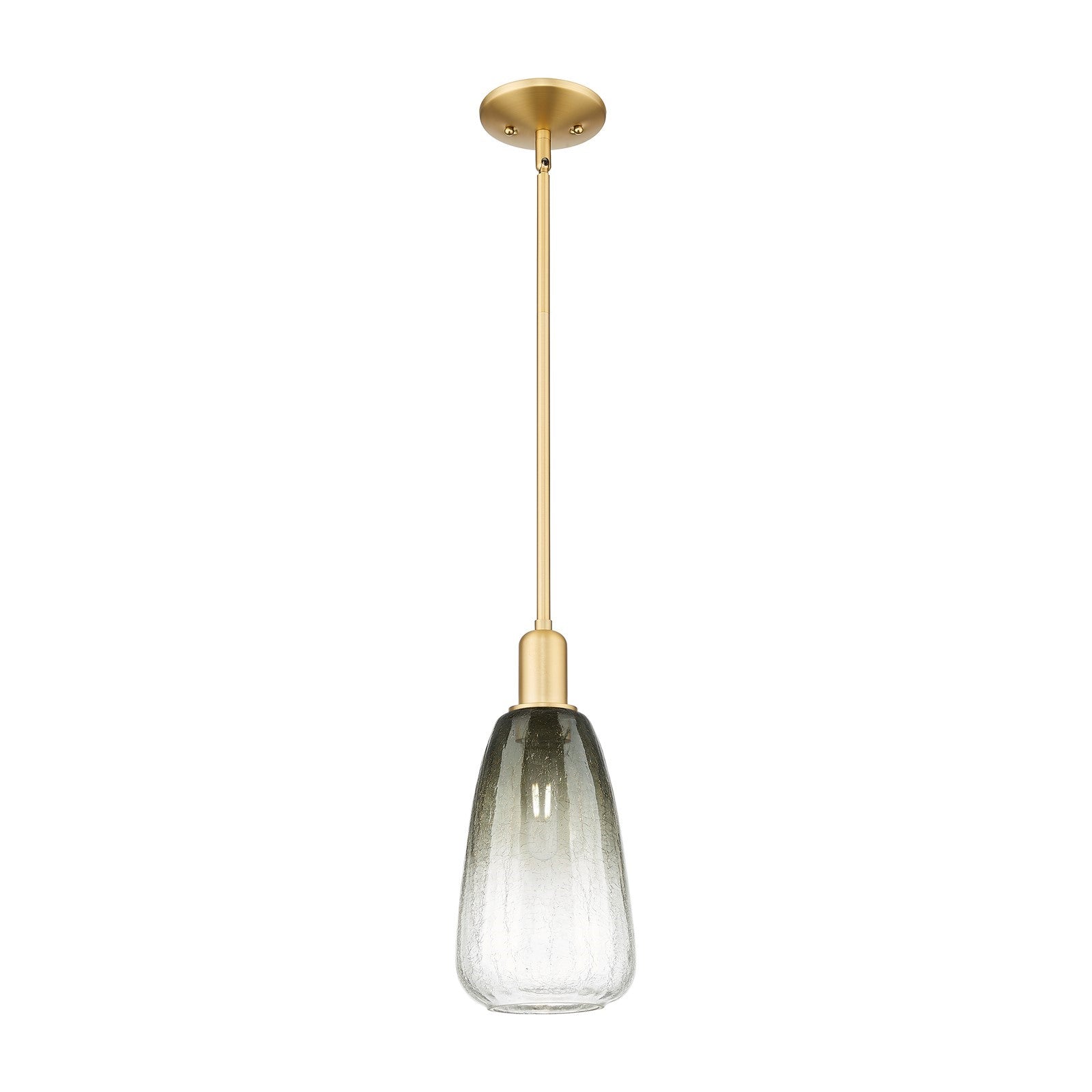 Innovations Brookhaven Almond 6in 1-Light Mini Pendant | Industrial Satin Gold Steel and Slate Glass | Kitchen Island & Dining | Model 716-1S-SG-G480-6SL