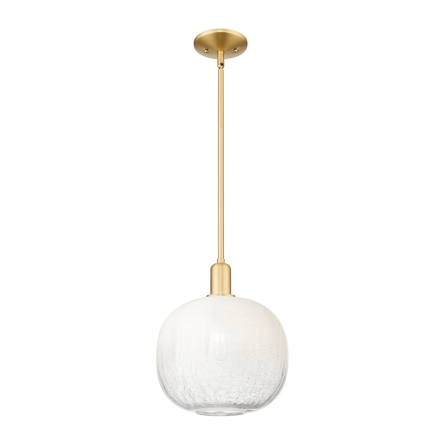 Innovations Brookhaven Sphere 10.5in 1-Light Mini Pendant | Industrial Satin Gold Steel and Opal Glass | Kitchen Island & | Model 716-1S-SG-G481-10OP