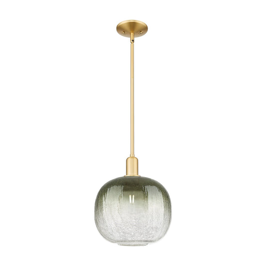 Innovations Brookhaven Sphere 10.5in 1-Light Mini Pendant | Industrial Satin Gold Steel and Slate Glass | Kitchen Island & | Model 716-1S-SG-G481-10SL