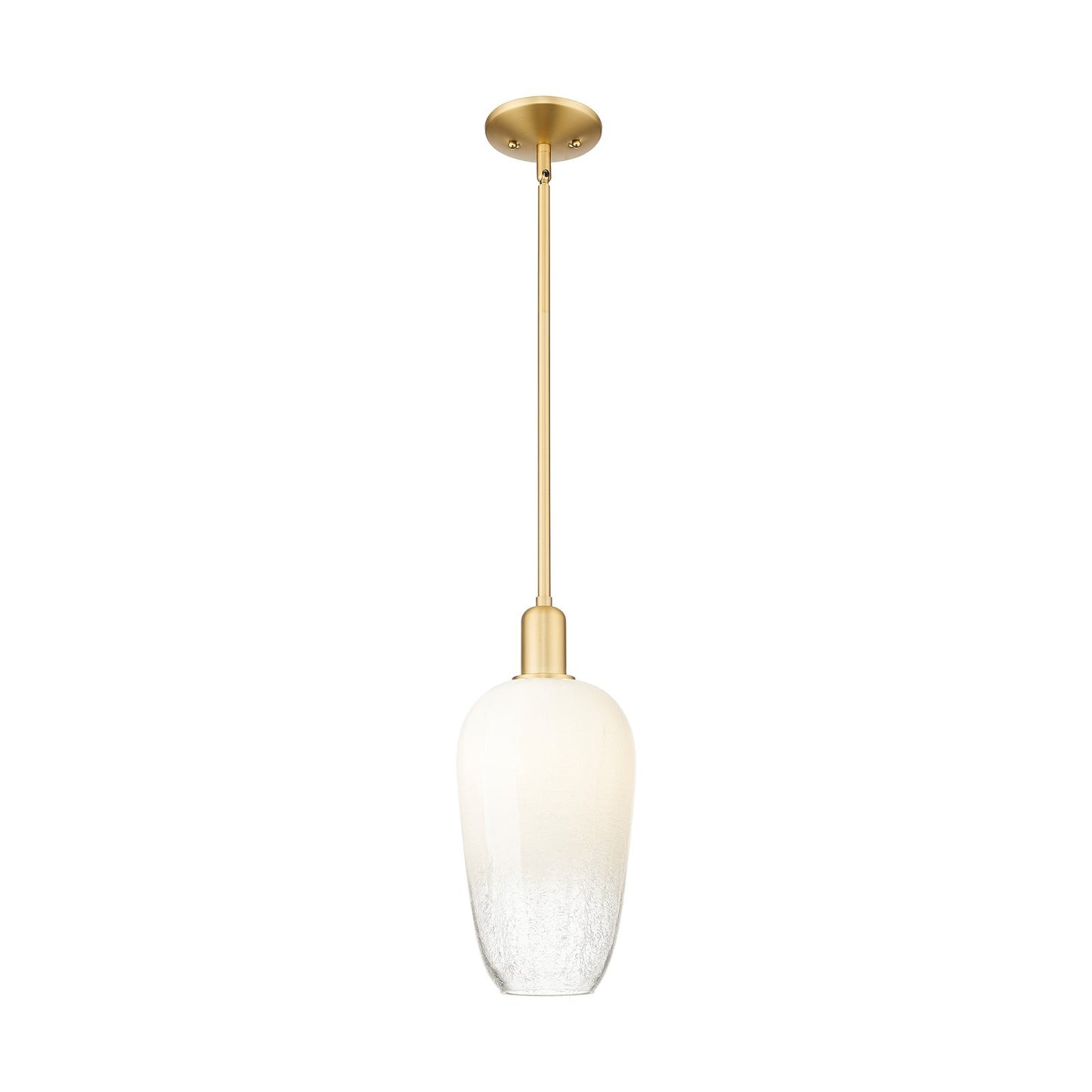 Innovations Brookhaven Flute 7in 1-Light Mini Pendant | Industrial Satin Gold Steel and Opal Glass | Kitchen Island & Dining | Model 716-1S-SG-G484-7OP