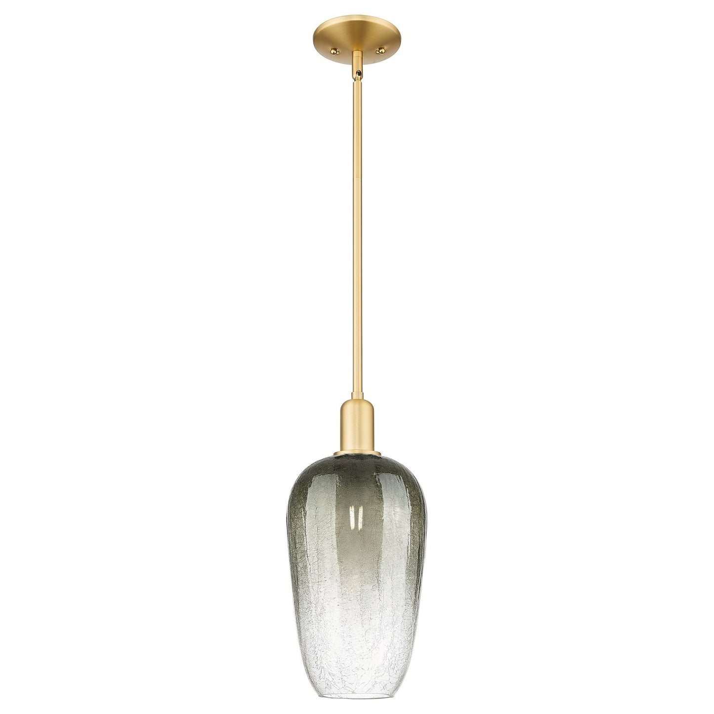 Innovations Brookhaven Flute 7in 1-Light Mini Pendant | Industrial Satin Gold Steel and Slate Glass | Kitchen Island & Dining | Model 716-1S-SG-G484-7SL