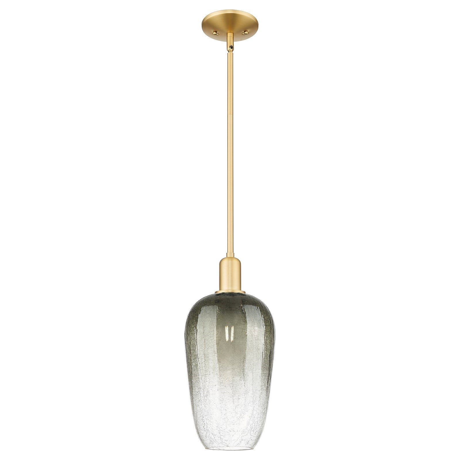 Innovations Brookhaven Flute 7in 1-Light Mini Pendant | Industrial Satin Gold Steel and Slate Glass | Kitchen Island & Dining | Model 716-1S-SG-G484-7SL