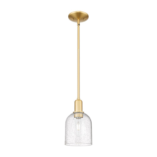 Innovations Bella 6in 1-Light Mini Pendant | Industrial Satin Gold Steel and Seedy Glass | Kitchen Island & Dining Room | 5.5 | Model 716-1S-SG-G558-6SDY