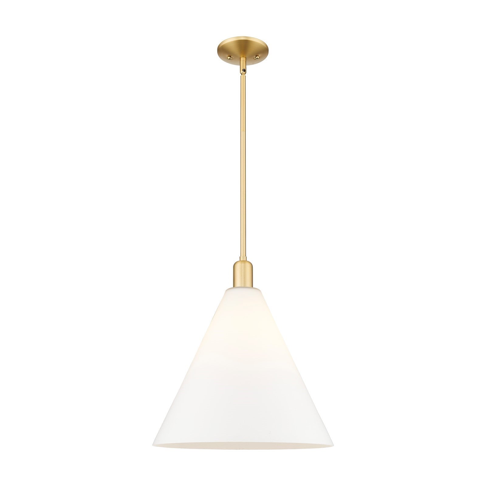 Innovations Berkshire Glass 16in 1-Light Mini Pendant | Industrial Satin Gold Steel and Matte White Glass | Kitchen Island & | Model 716-1S-SG-GBC-161