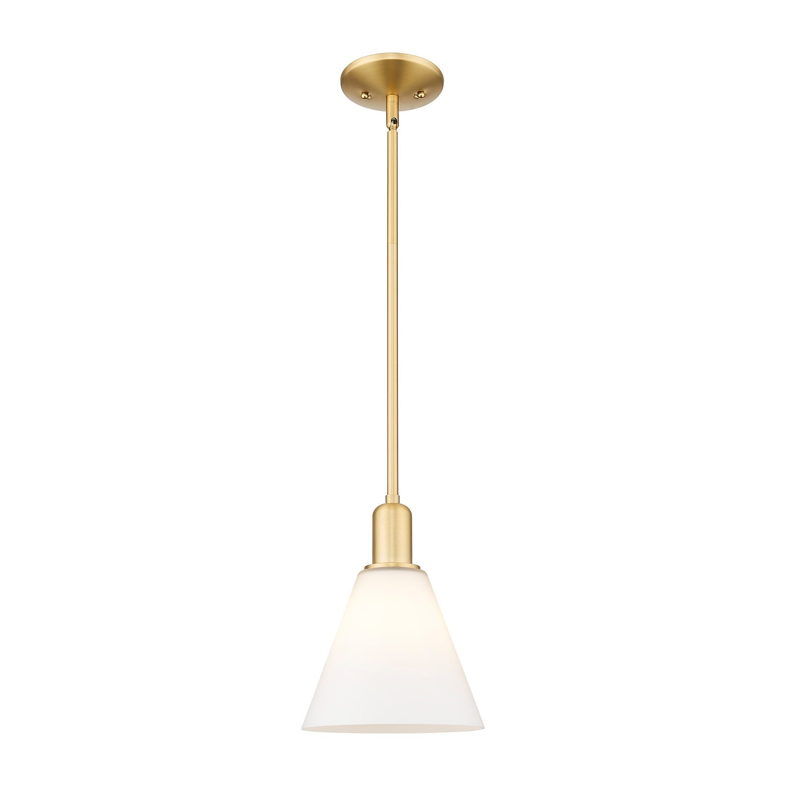 Innovations Berkshire Glass 8in 1-Light Mini Pendant | Industrial Satin Gold Steel and Matte White Glass | Kitchen Island & | Model 716-1S-SG-GBC-81