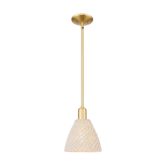 Innovations NB Dome 1Lt 8" Stem Mini Pendant, GD/NF - 716-1S-SG-NBD-75-NAT
