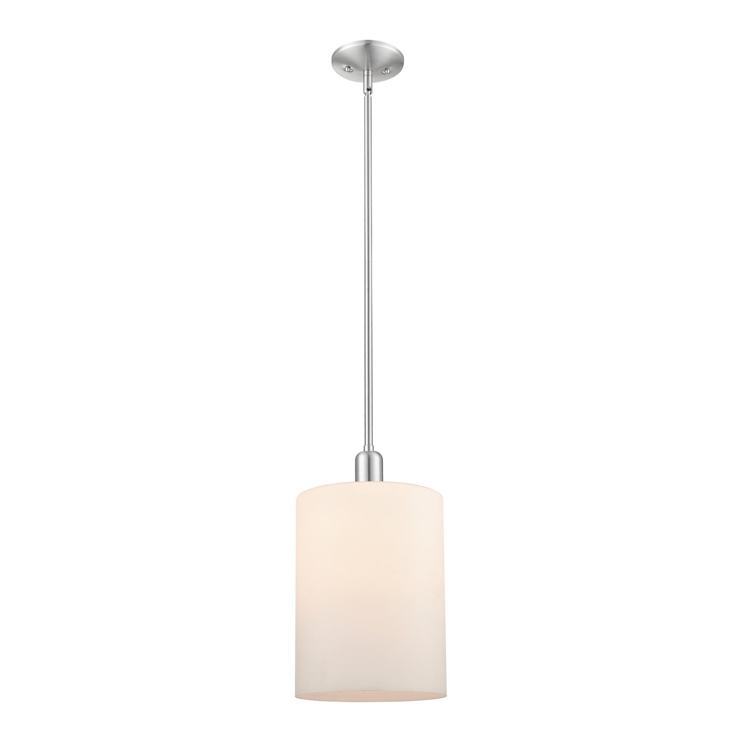 Innovations Cobbleskill 9in 1-Light Mini Pendant | Industrial Brushed Satin Nickel and Matte White Glass | Kitchen Island & | Model 716-1S-SN-G111-L