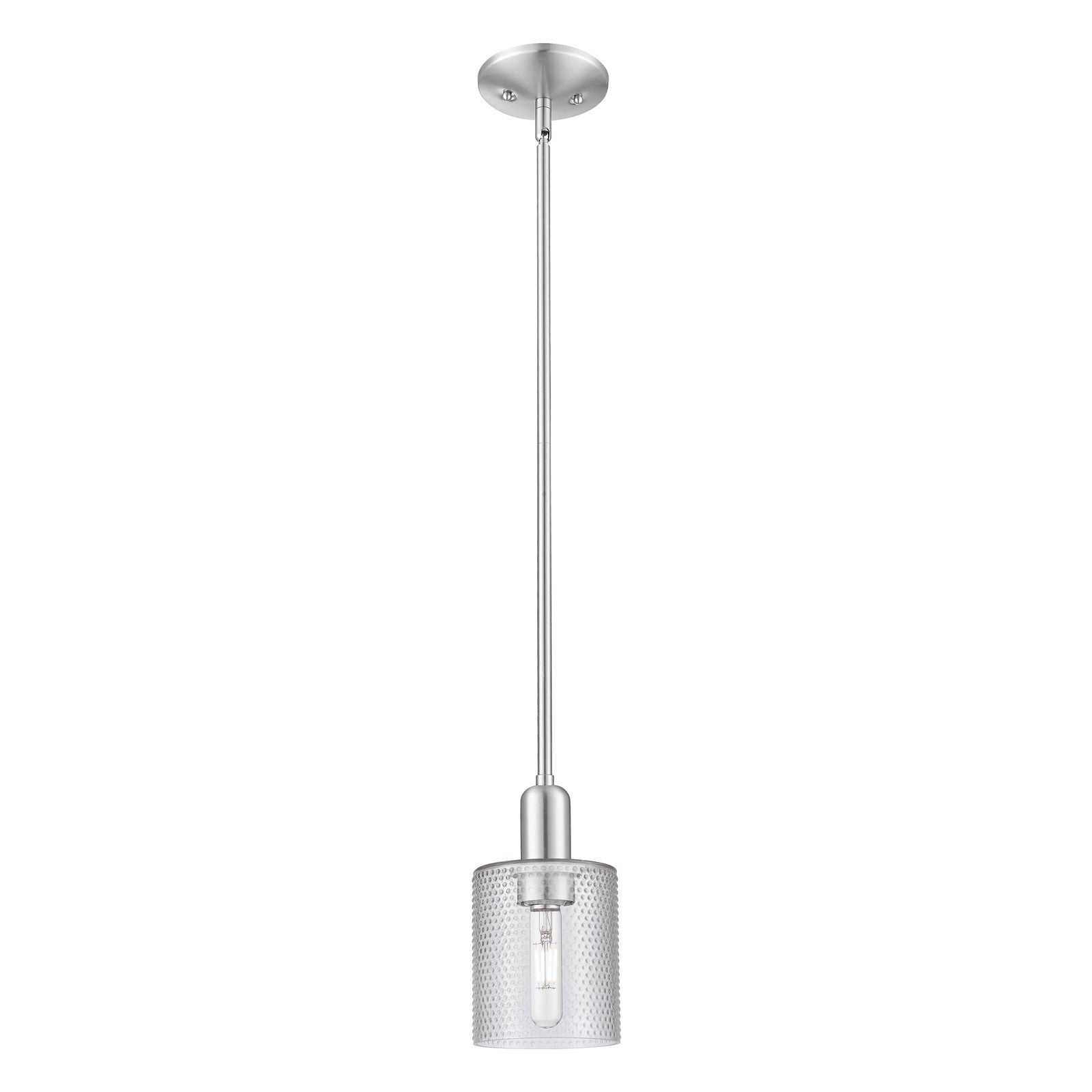 Innovations Cobbleskill 5in 1-Light Mini Pendant | Industrial Brushed Satin Nickel and Clear Glass | Kitchen Island & Dining Room | Model 716-1S-SN-G112