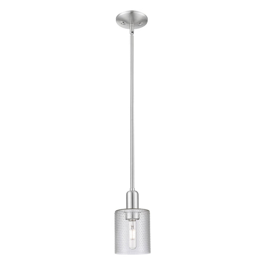 Innovations Cobbleskill 5in 1-Light Mini Pendant | Industrial Brushed Satin Nickel and Clear Glass | Kitchen Island & Dining Room | Model 716-1S-SN-G112