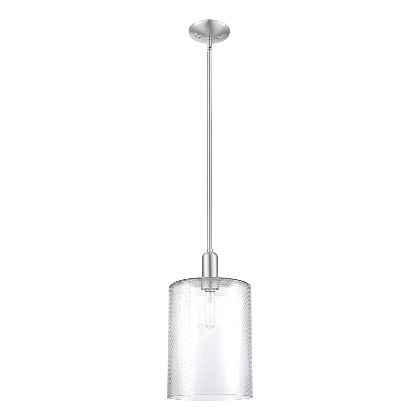 Innovations Cobbleskill 9in 1-Light Mini Pendant | Industrial Brushed Satin Nickel Steel and Clear Glass | Kitchen Island & | Model 716-1S-SN-G112-L