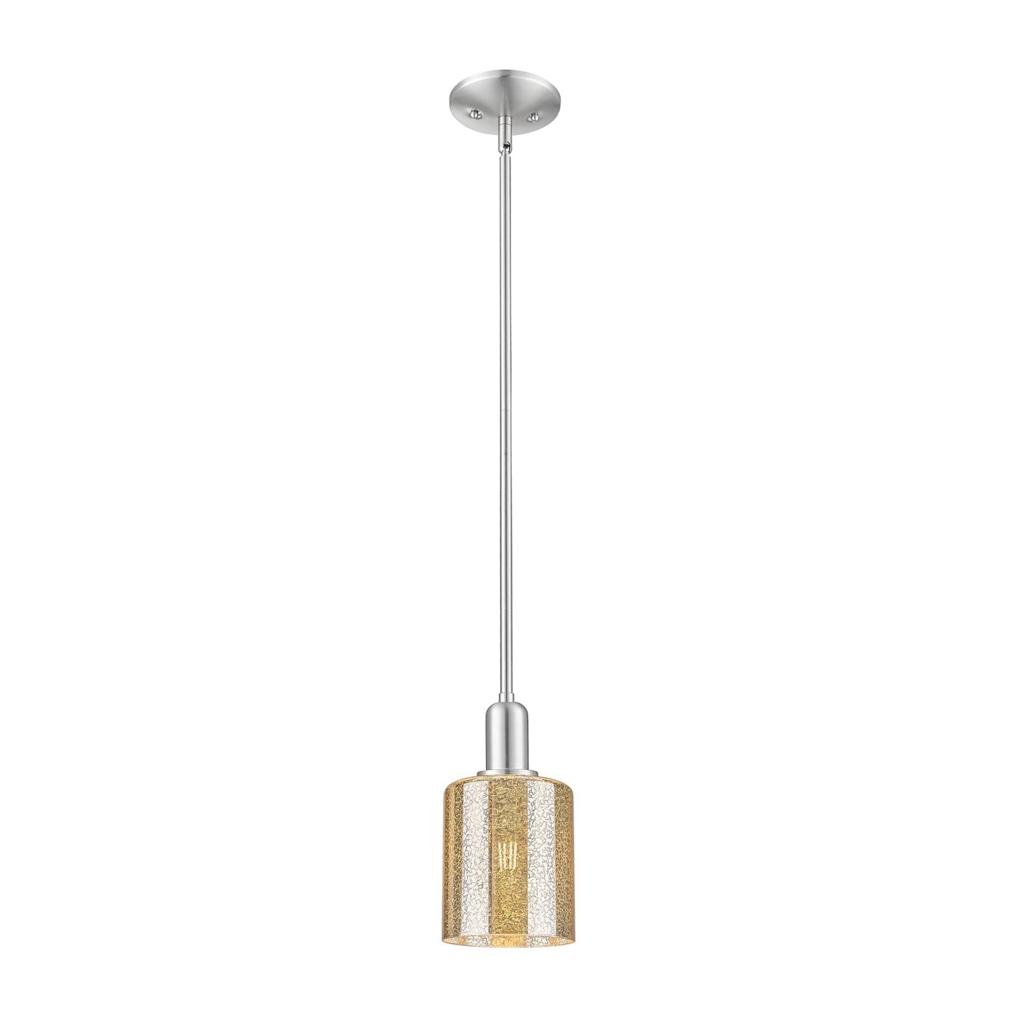 Innovations Cobbleskill 5in 1-Light Mini Pendant | Industrial Brushed Satin Nickel and Mercury Glass | Kitchen Island & Dining Room | Model 716-1S-SN-G116