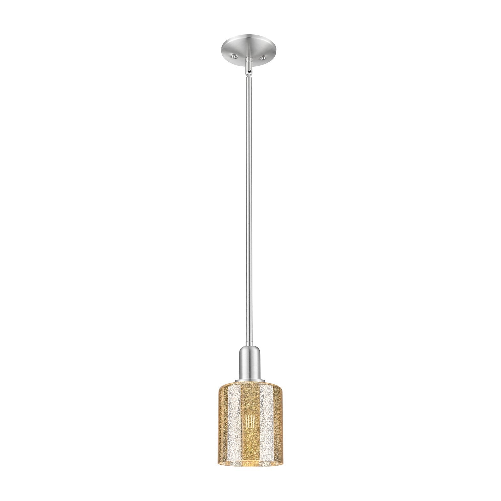 Innovations Cobbleskill 5in 1-Light Mini Pendant | Industrial Brushed Satin Nickel and Mercury Glass | Kitchen Island & Dining Room | Model 716-1S-SN-G116