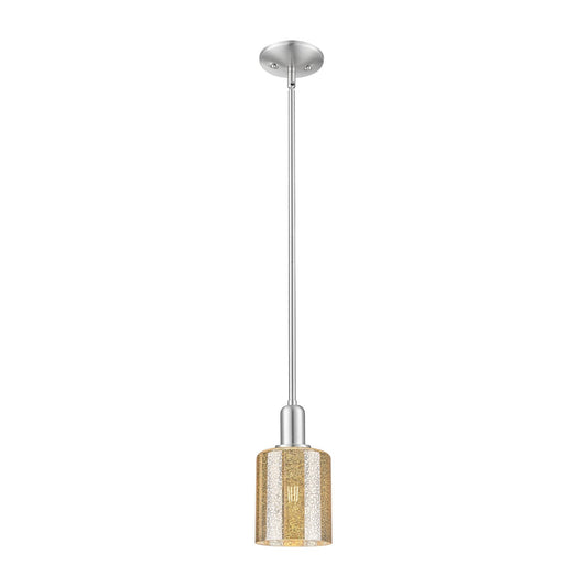 Innovations Cobbleskill 5in 1-Light Mini Pendant | Industrial Brushed Satin Nickel and Mercury Glass | Kitchen Island & Dining Room | Model 716-1S-SN-G116