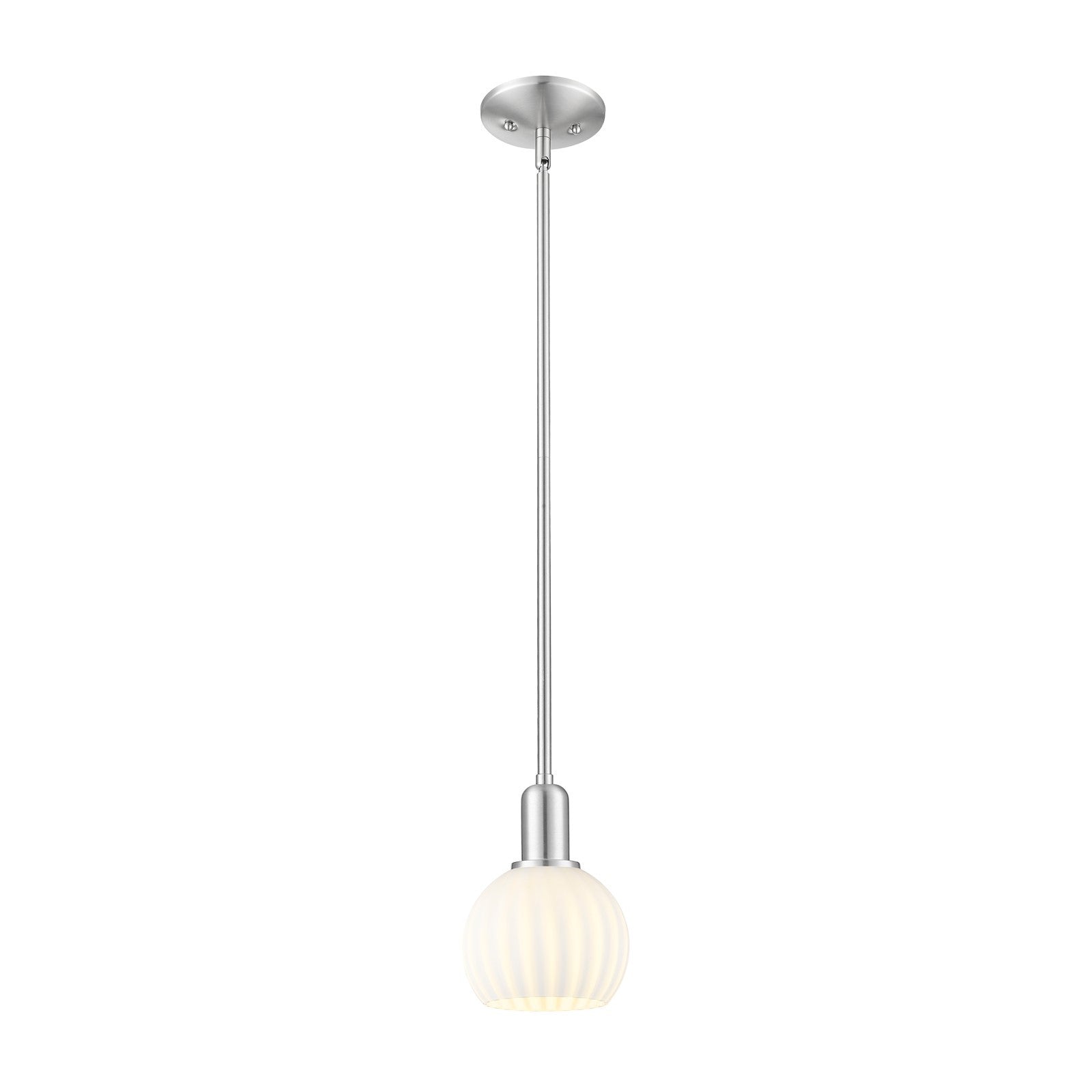 Innovations Lighting Arcadia 6in 1-Light Mini Pendant | Industrial Brushed Satin Nickel and White Venetian Glass | Kitchen | Model 716-1S-SN-G1217-6WV