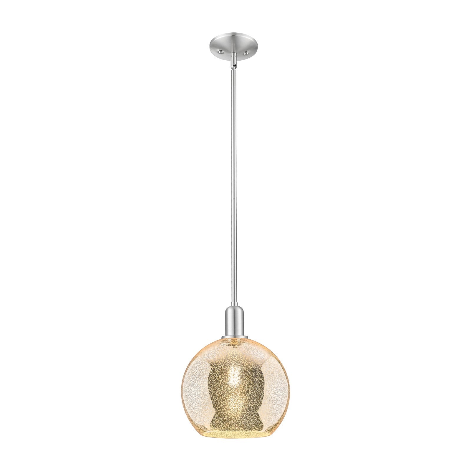 Innovations Athens 10in 1-Light Mini Pendant | Industrial Brushed Satin Nickel and Mercury Glass | Kitchen Island & Dining Room | Model 716-1S-SN-G128-10
