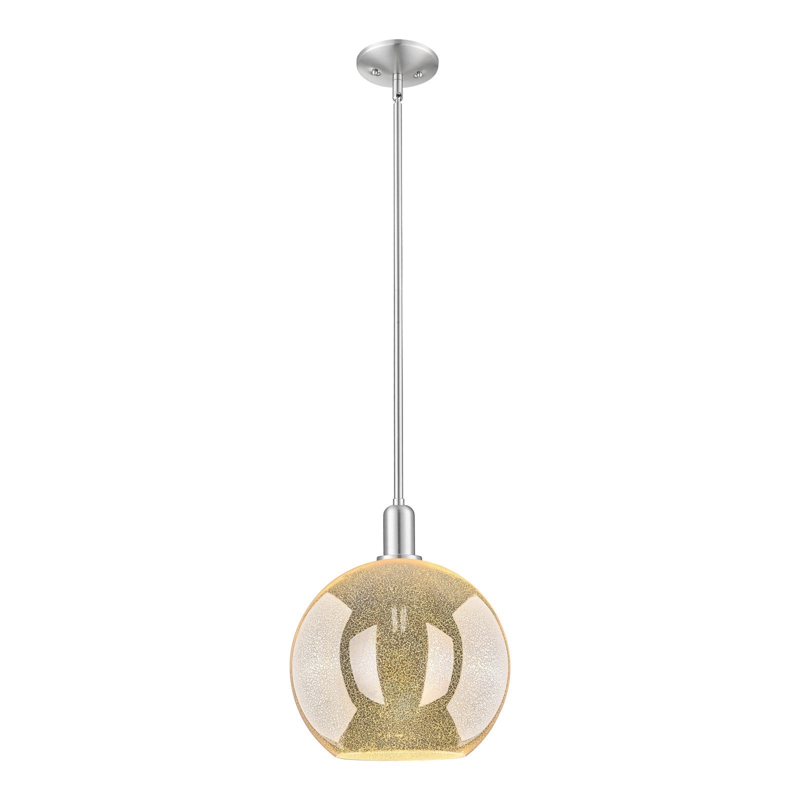 Innovations Athens 12in 1-Light Mini Pendant | Industrial Brushed Satin Nickel and Mercury Glass | Kitchen Island & Dining Room | Model 716-1S-SN-G128-12