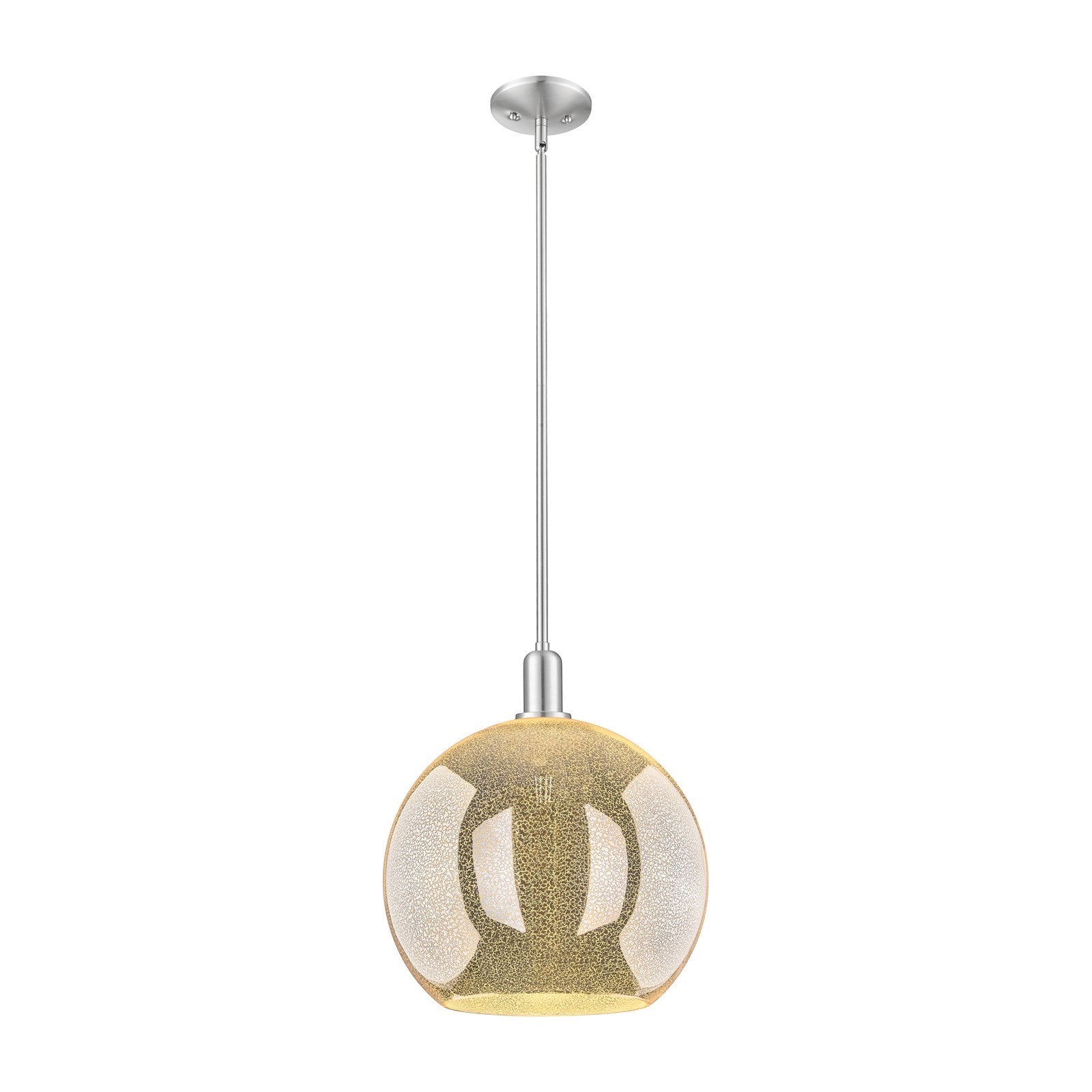 Innovations Athens 14in 1-Light Mini Pendant | Industrial Brushed Satin Nickel Steel and Mercury Glass | Kitchen Island & Dining | Model 716-1S-SN-G128-14