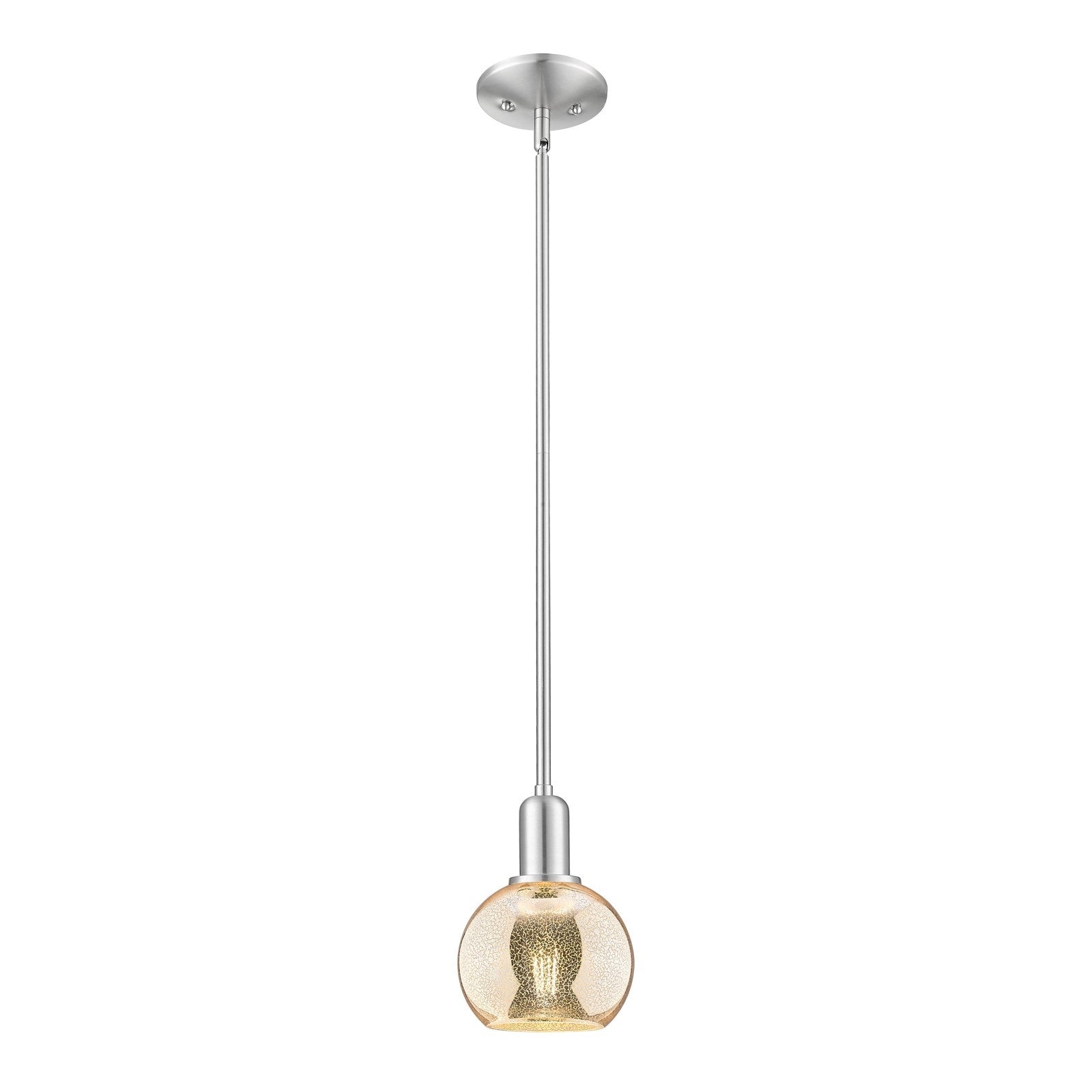 Innovations Athens 6in 1-Light Mini Pendant | Industrial Brushed Satin Nickel and Mercury Glass | Kitchen Island & Breakfast Nook | Model 716-1S-SN-G128-6