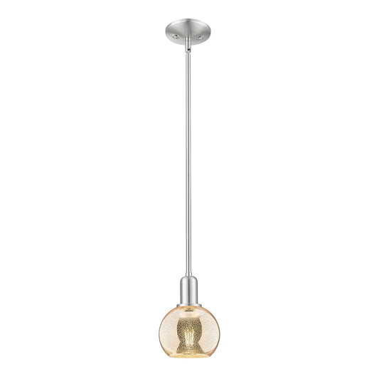 Innovations Athens 6in 1-Light Mini Pendant | Industrial Brushed Satin Nickel and Mercury Glass | Kitchen Island & Breakfast Nook | Model 716-1S-SN-G128-6