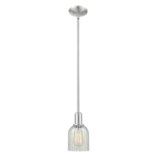 Innovations Caledonia 5in 1-Light Mini Pendant | Industrial Brushed Satin Nickel and Mouchette Glass | Kitchen Island & Dining | Model 716-1S-SN-G2511