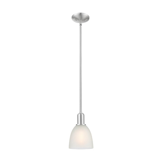 Innovations Castile 6in 1-Light Mini Pendant | Industrial Brushed Satin Nickel and White Glass | Kitchen Island & Dining Room | 6 x | Model 716-1S-SN-G381