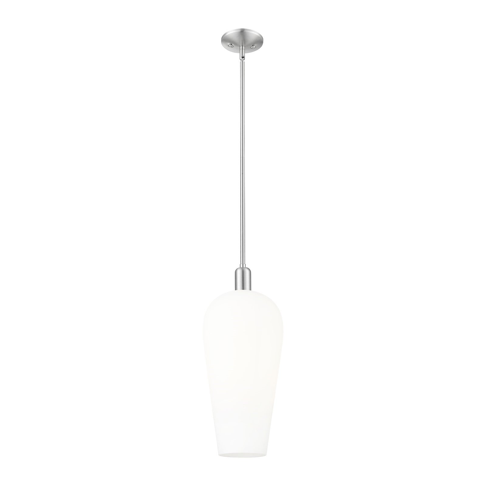 Innovations Chelsea 8in 1-Light Mini Pendant | Industrial Brushed Satin Nickel and White Glass | Kitchen Island & Dining Room | Model 716-1S-SN-G456-8WH
