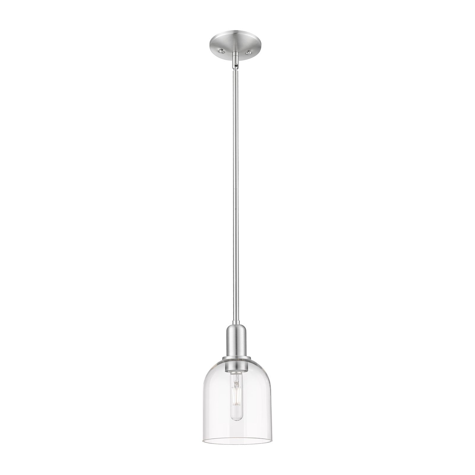 Innovations Bella 6in 1-Light Mini Pendant | Industrial Brushed Satin Nickel and Clear Glass | Kitchen Island & Dining Room | Model 716-1S-SN-G558-6CL